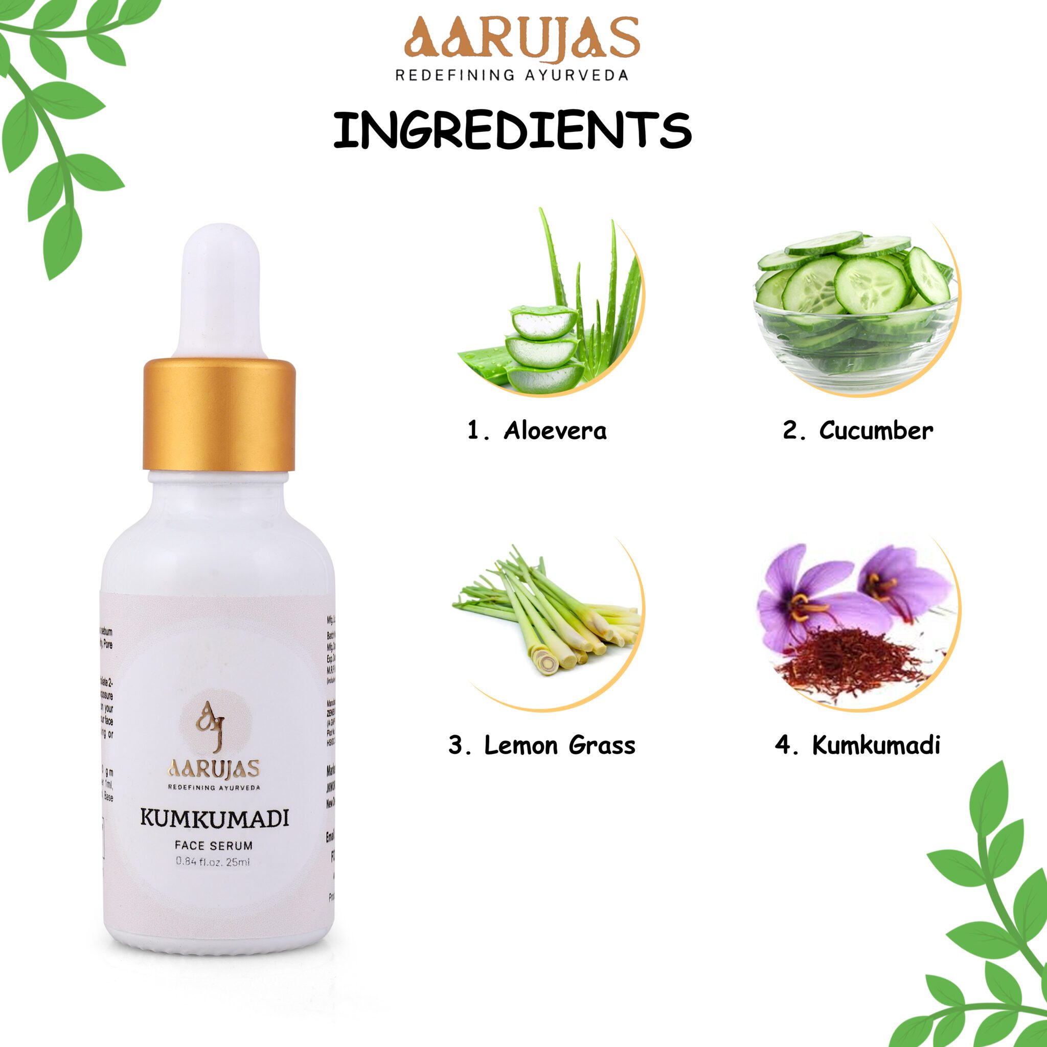 Aarujas Kumkumadi Face Serum - Aarujas By Ayurveda